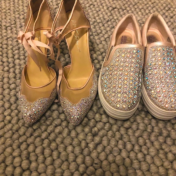 Shoes - Glitter heels glitter platforms